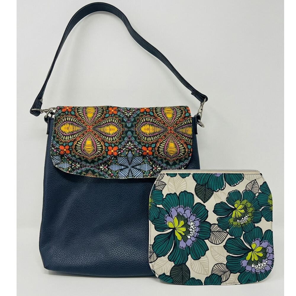Studio Thirty One Modern Purse with 2 Interchangeable Flaps Navy